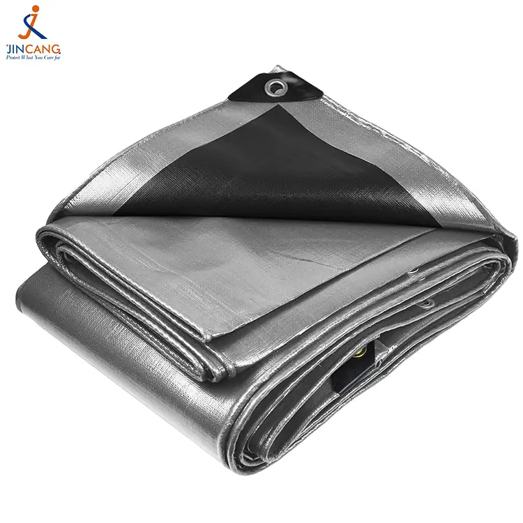 Silver Black 240 Virgin PE Tarpaulin