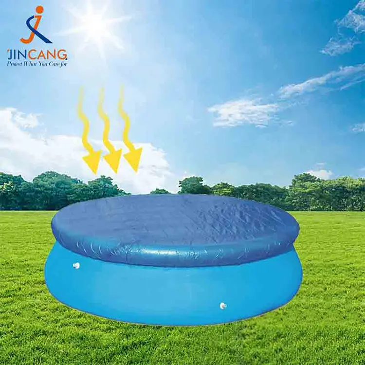 Cubiertas de piscina de oreñes de lona azul