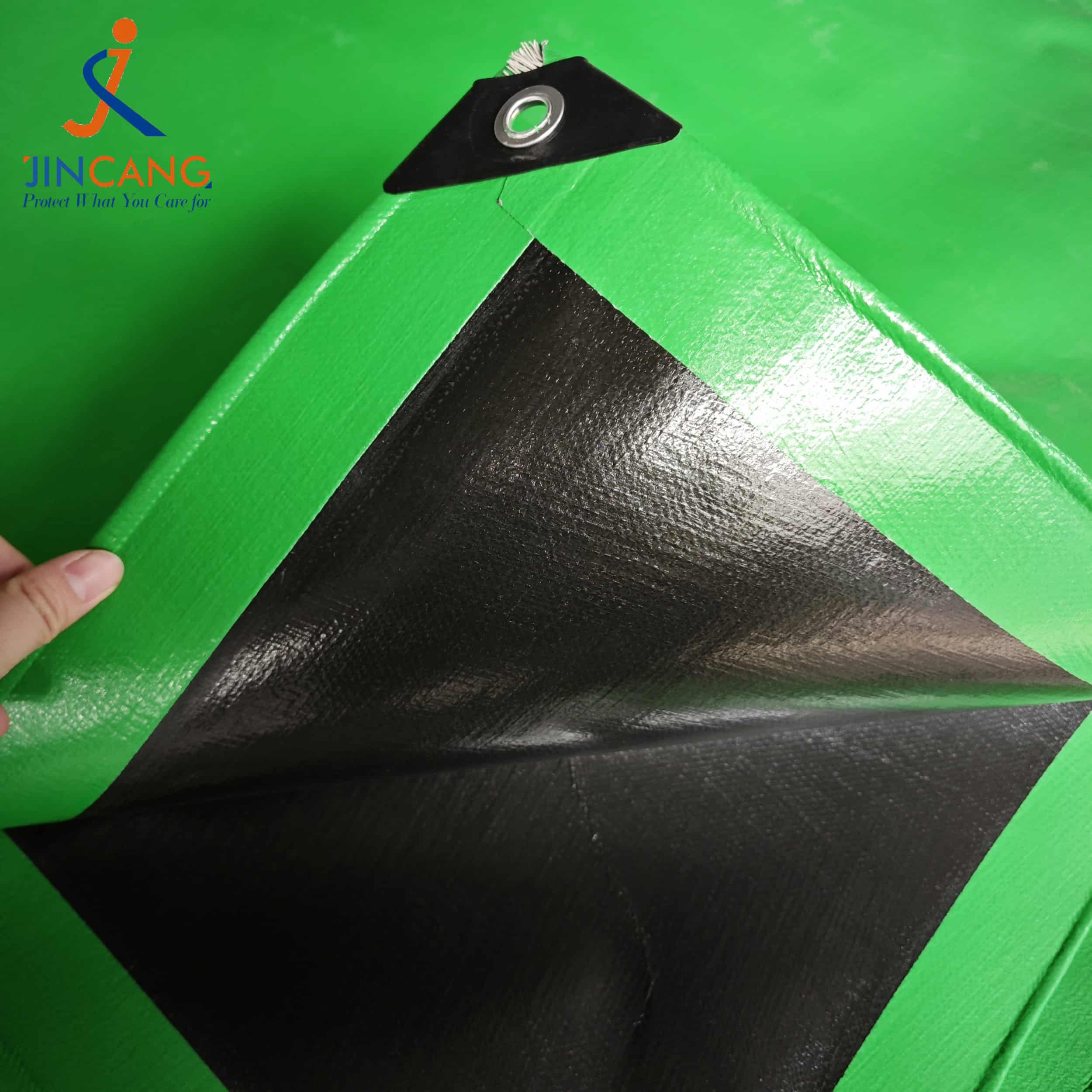 Lona de PE virgen verde hierba de 300 g/m²