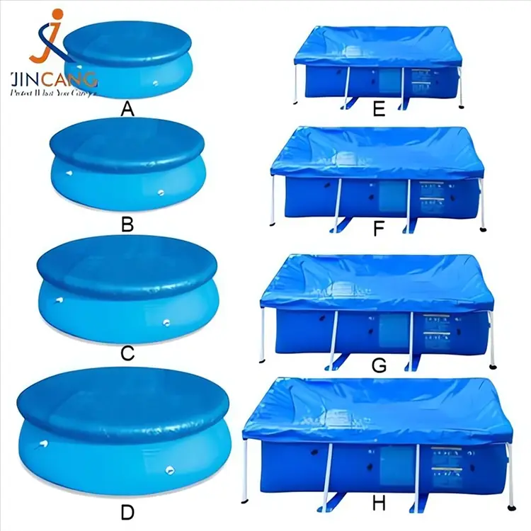 Cubierta de piscina sobre el suelo